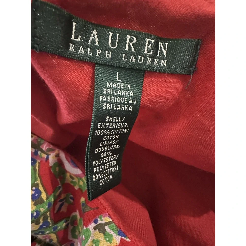 Lauren by Ralph Lauren Red Paisley Tiered Midi Maxi Full Length Skirt Size Large - Picture 6 of 9